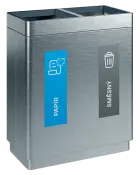 ECO SORT 32 nerez, koš odpadkový na tříděný odpad, 2-segmentový