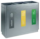 ECO SORT 33 nerez, koš odpadkový na tříděný odpad, 3-segmentový