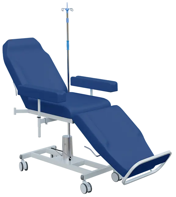 HEMO FLEX H1, křeslo hydraulicky stavitelné, silikonová kůže MEDI SL tmavě modrá