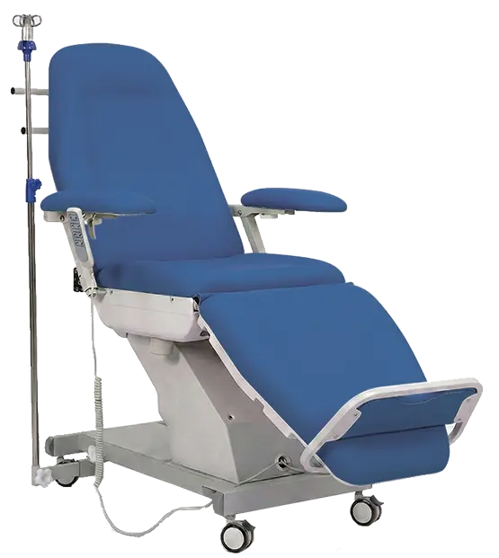 HEMO FLEX E31, křeslo elektricky stavitelné, silikonová kůže MEDI SL tmavě modrá