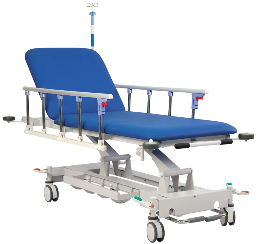 STRETCHER HYDRAULIC 01, lehátko transportní, hydraulicky stavitelné, silikonová kůže MEDI SL tmavě m