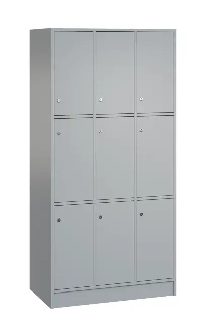 SL - 3333 šatní skříň dřevěná, 9-úložných boxů, 1800x900x500, sokl, šedá