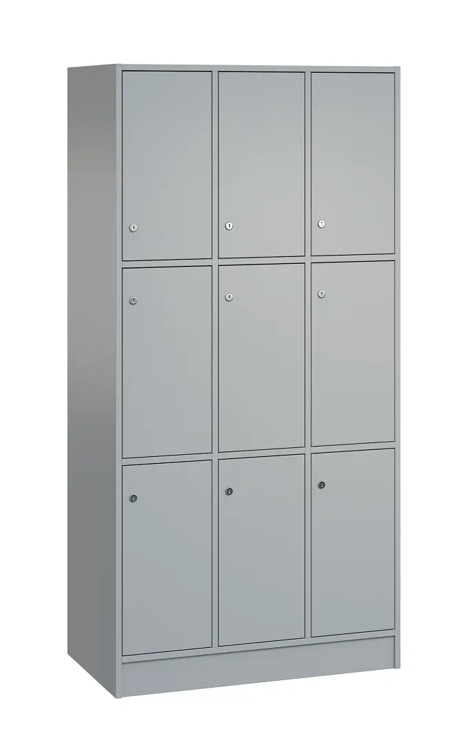 SL - 3333 šatní skříň dřevěná, 9-úložných boxů, 1800x900x500, sokl, šedá