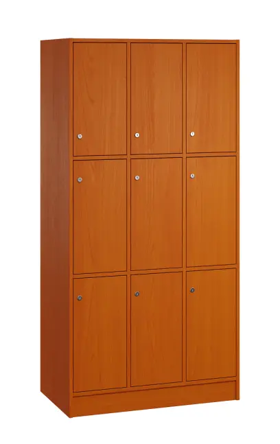 SL - 3333 šatní skříň dřevěná, 9-úložných boxů, 1800x900x500, sokl, třešeň šumavská