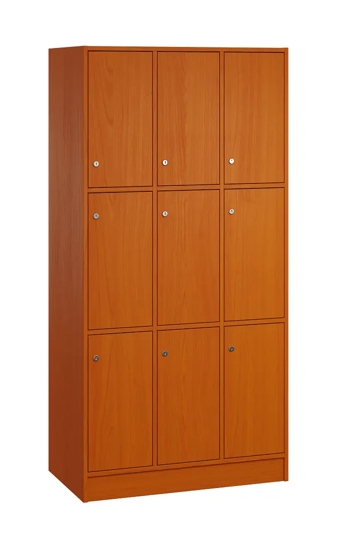 SL - 3333 šatní skříň dřevěná, 9-úložných boxů, 1800x900x500, sokl, třešeň šumavská