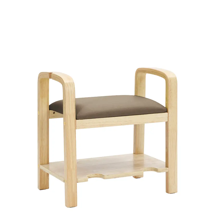 ROXY, lavice dřevěná, police, silikonová kůže MEDI ML tmavě béžová