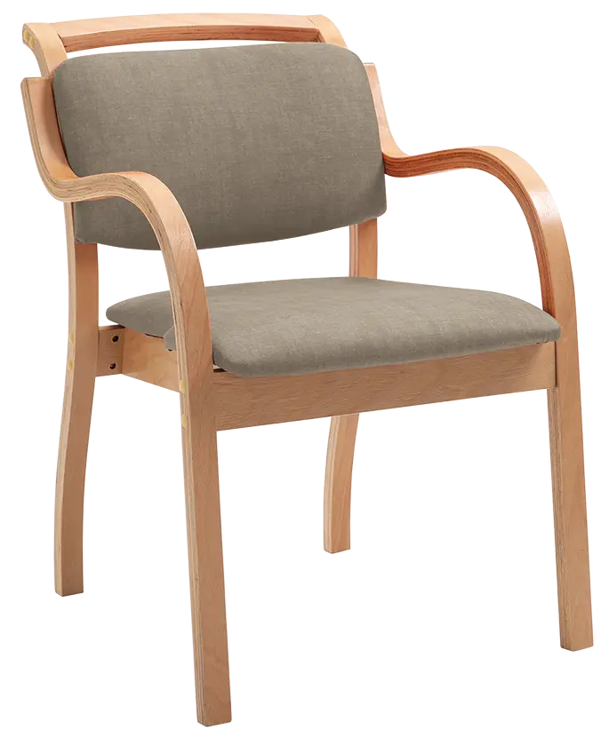 Cortina, židle dřevěna, koženka tmavě béžová