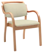 Cortina, židle dřevěna, koženka krémová