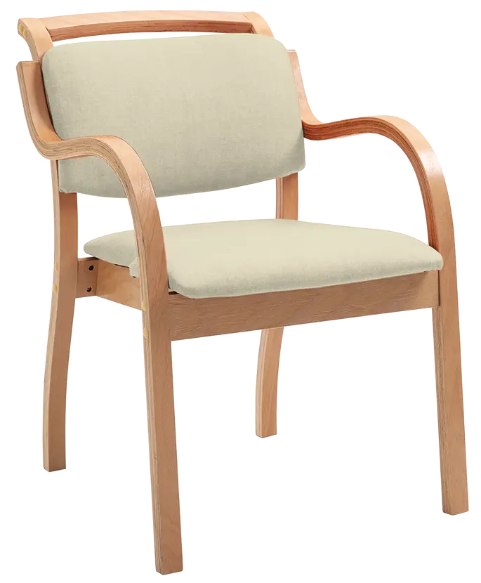 Cortina, židle dřevěna, koženka krémová