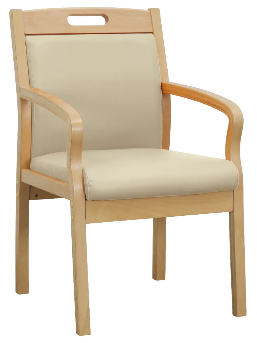 TWAIN, židle dřevěna, silikonová kůže MEDI ML krémová