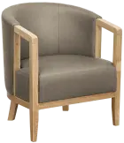 Savoy, křeslo, koženka tmavě béžová