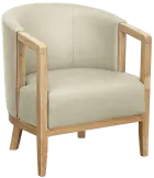 Savoy, křeslo, koženka bílá káva