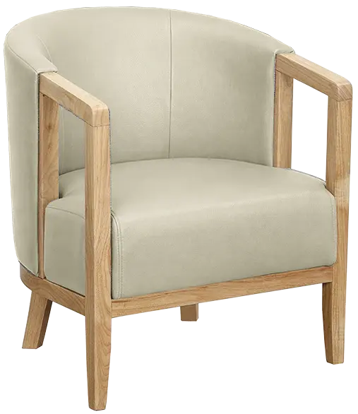 Savoy, křeslo, koženka bílá káva