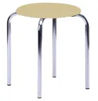 TESA stolička čalouněná, chrom, koženka krémová
