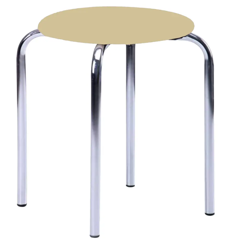 TESA stolička čalouněná, chrom, koženka krémová