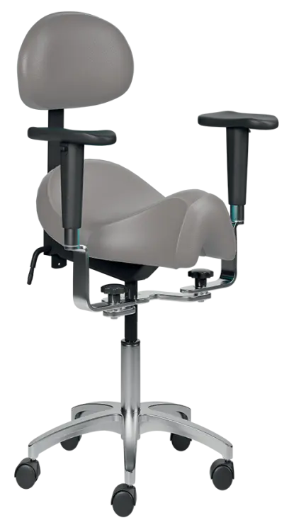 SADDLE 02 + područky, pracovní židle sedlová, ekokůže šedá SADDLE 02 + područky, pracovní židle sedlová, ekokůže šedá