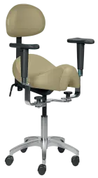 SADDLE 02 + područky, pracovní židle sedlová, ekokůže béžová