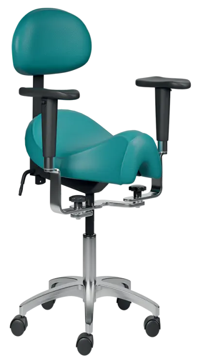 SADDLE 02 + područky, pracovní židle sedlová, ekokůže tyrkysová SADDLE 02 + područky, pracovní židle sedlová, ekokůže tyrkysová