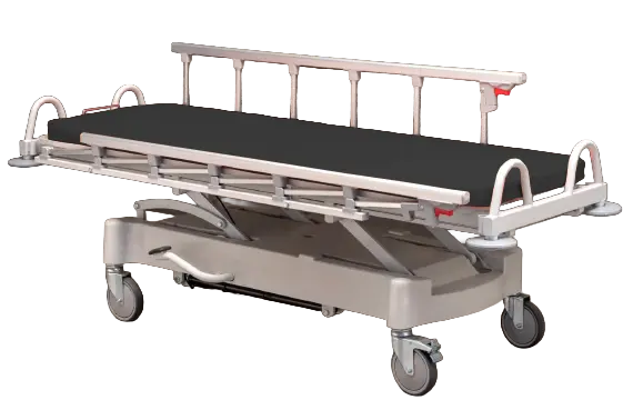 STRETCHER HYDRAULIC 02, hydraulické transportní lehátko, koženka černá