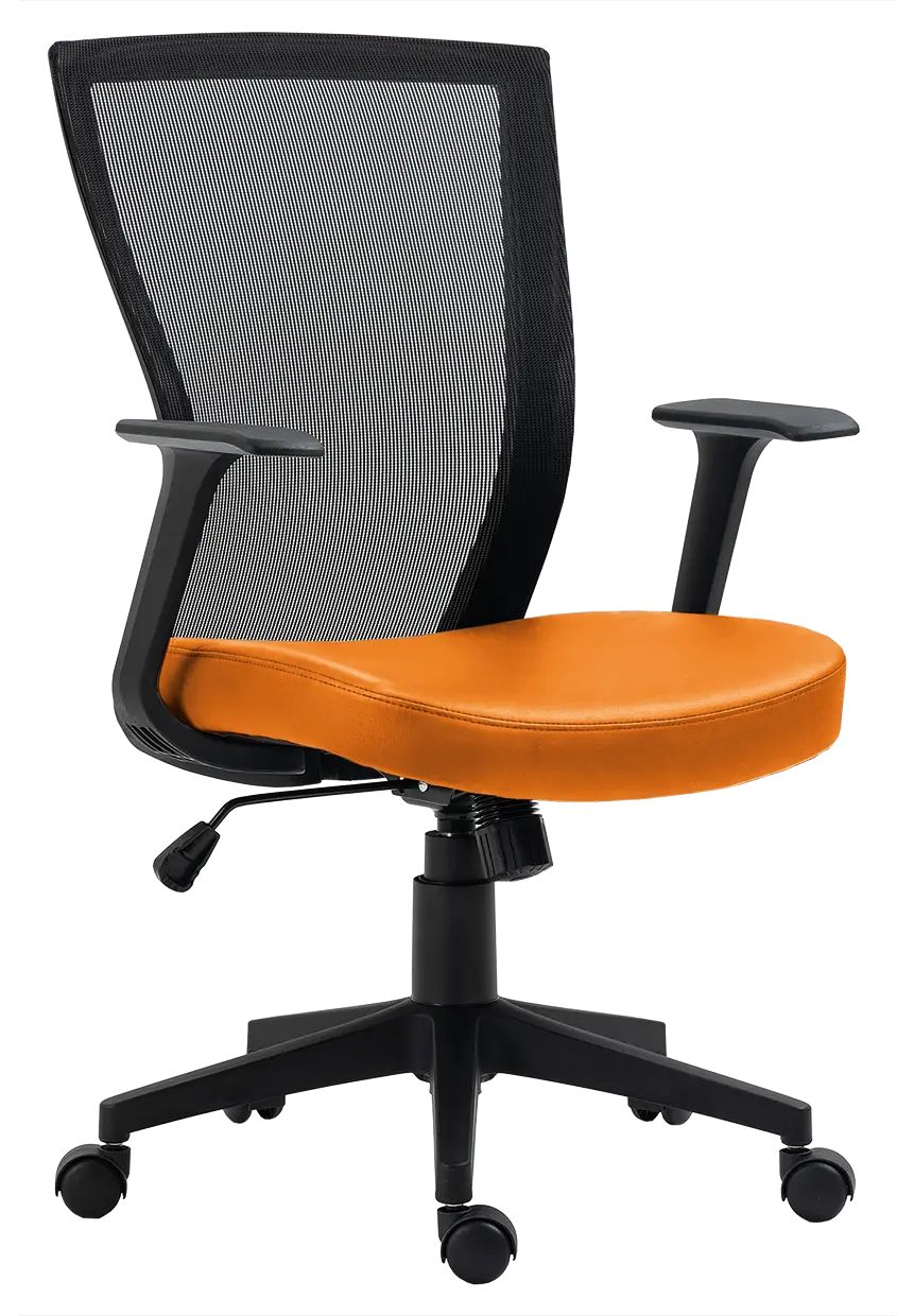 SUZANE, kancelářská židle, koženka P22 oranžová