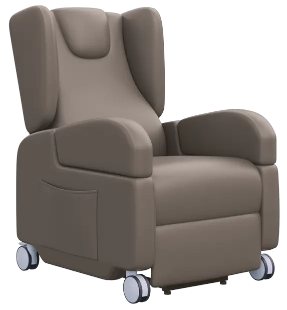 PRIMACARE MOBIL, mobilní relaxační křeslo, elektricky polohovatelné, velká kolečka, silikonová PU ká
