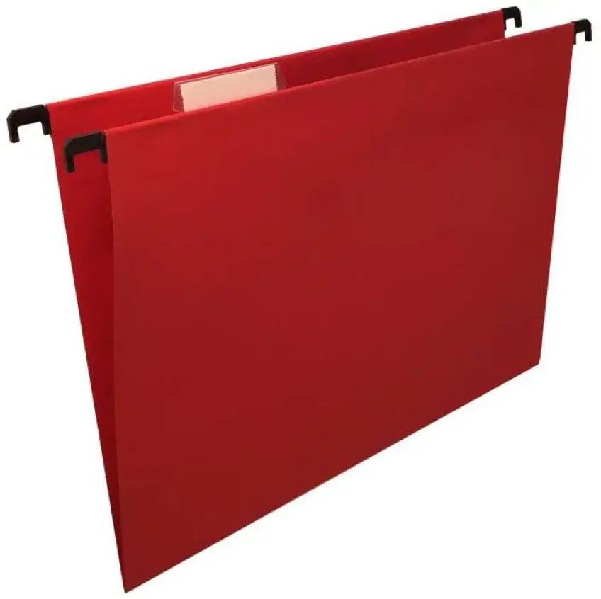 M 7590/25 Desky závěsné s plastovým rozlišovačem, červené (balení 25 ks)