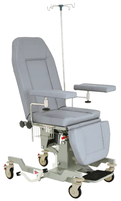 HEMO FLEX H2, zdravotnické křeslo mobilní, hydraulické, koženka světle šedá