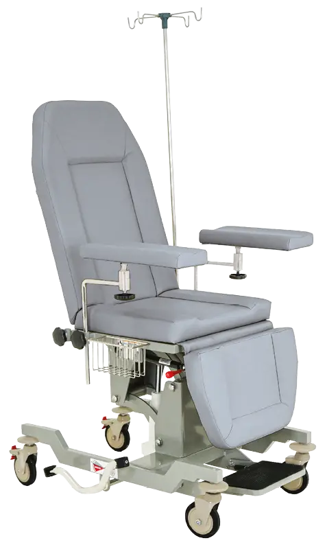 HEMO FLEX H2, zdravotnické křeslo mobilní, hydraulické, koženka světle šedá