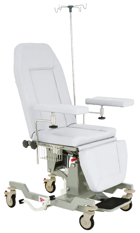 HEMO FLEX H2, zdravotnické křeslo mobilní, hydraulické, koženka bílá