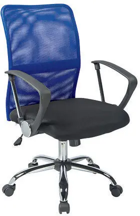 TONY židle kancelářská, opěrák MESH modrá