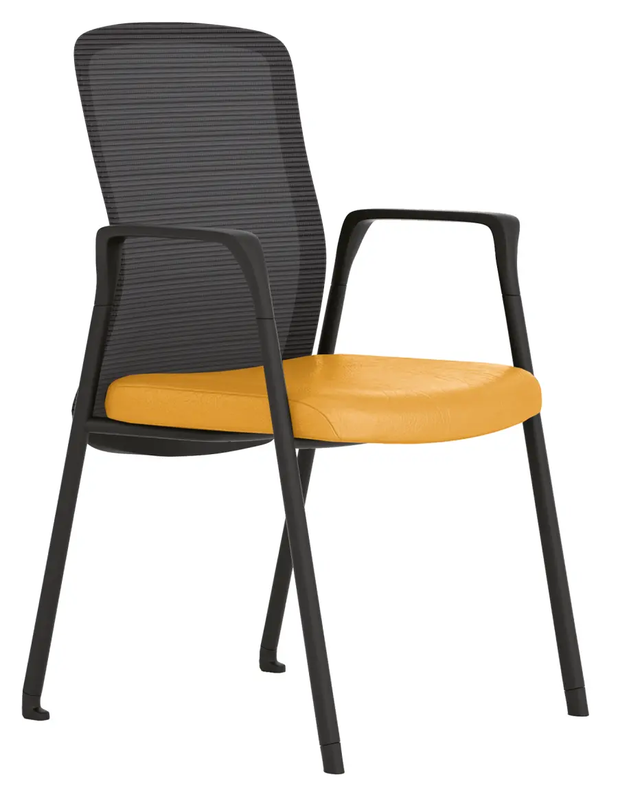 MARTA - B židle konferenční, koženka P21 žlutá