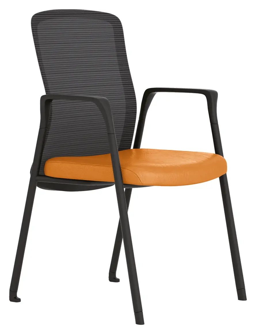 MARTA - B židle konferenční, koženka P22 oranžová