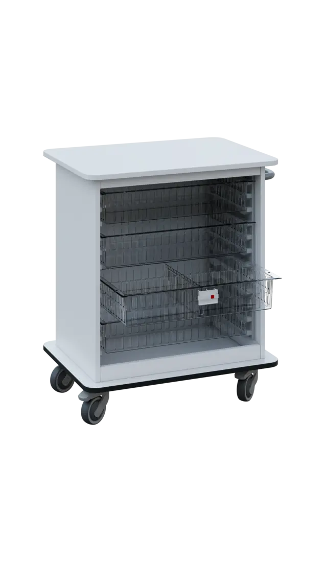 DEXTER 22 TRANSPARENT vozík boxový, otevřený, 880x750x520 mm, bílá
