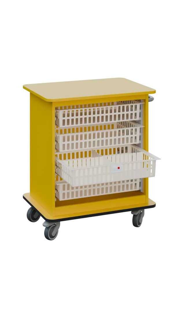 DEXTER 22 ABS vozík boxový, otevřený, 880x750x520 mm, žlutá odio