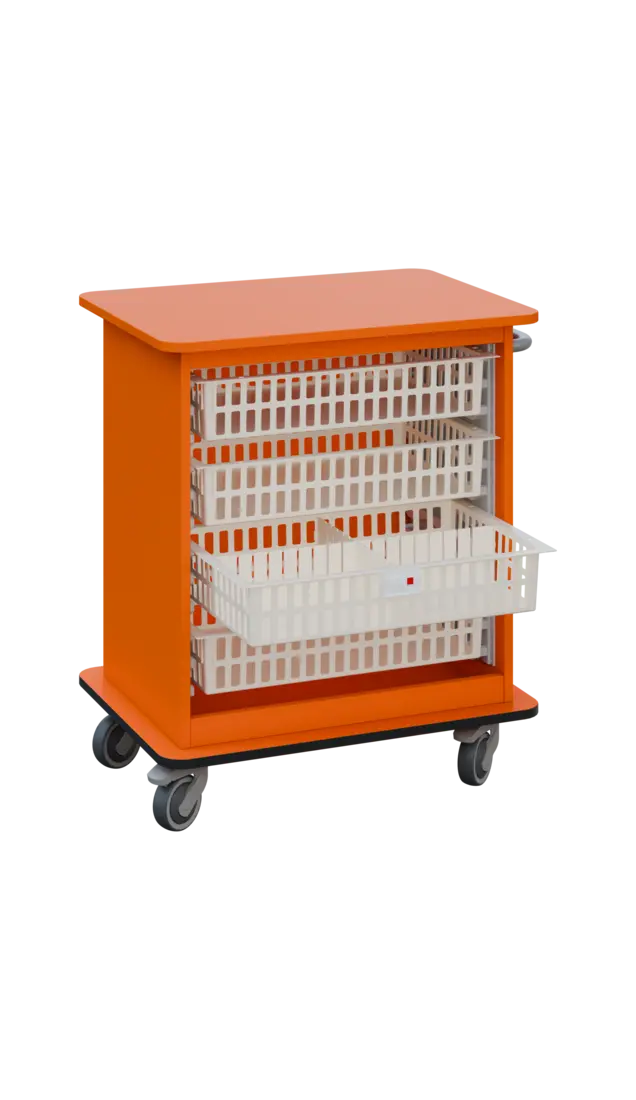 DEXTER 22 ABS vozík boxový, otevřený, 880x750x520 mm, mandarinka