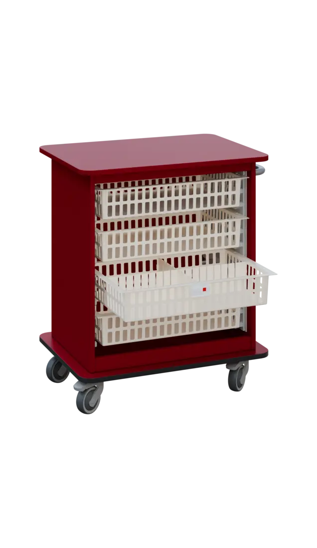 DEXTER 22 ABS vozík boxový, otevřený, 880x750x520 mm, burgundská