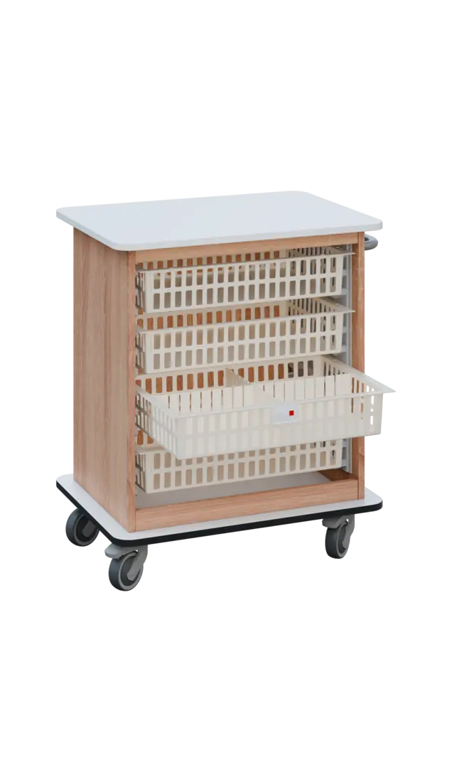 DEXTER 22 ABS vozík boxový, otevřený, 880x750x520 mm, korpus dub bardolino, horní a spodní deska bíl