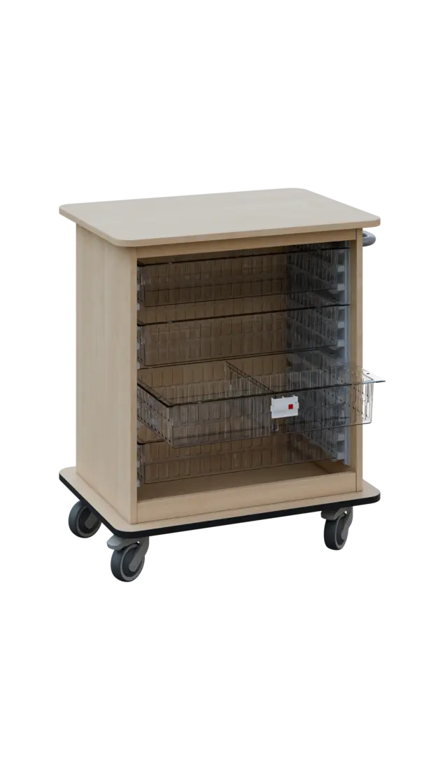 DEXTER 22 TRANSPARENT vozík boxový, otevřený, 880x750x520 mm, bříza světlá