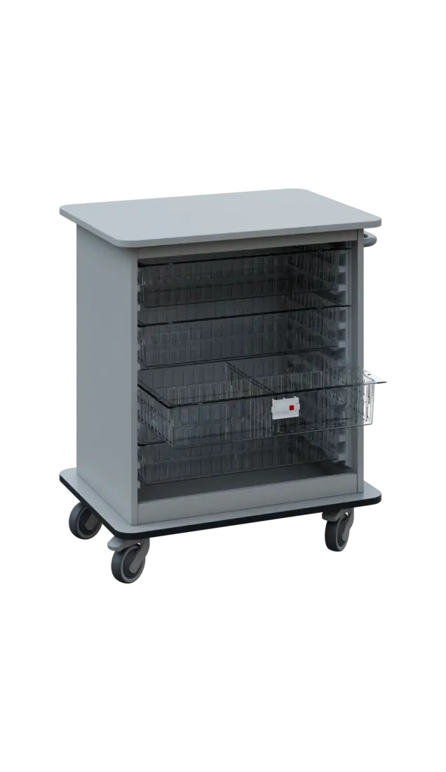 DEXTER 22 TRANSPARENT vozík boxový, otevřený, 880x750x520 mm, šedá