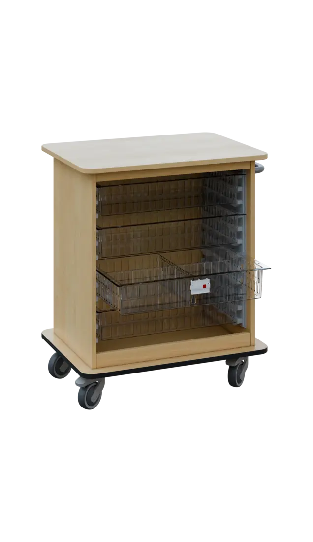 DEXTER 22 TRANSPARENT vozík boxový, otevřený, 880x750x520 mm, javor horský