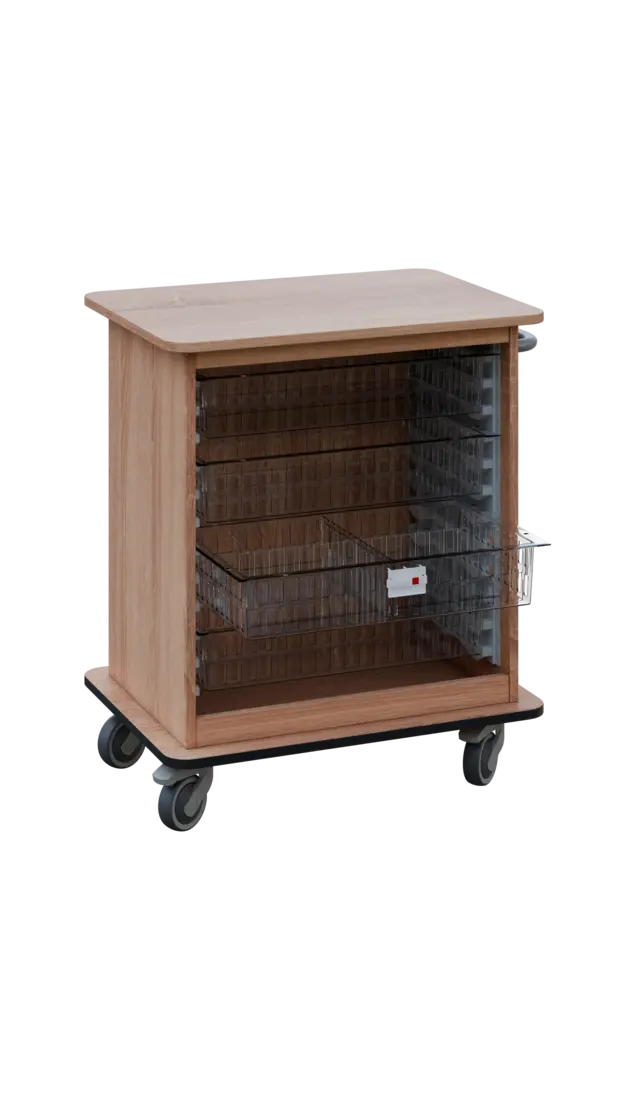 DEXTER 22 TRANSPARENT vozík boxový, otevřený, 880x750x520 mm, dub bardolino