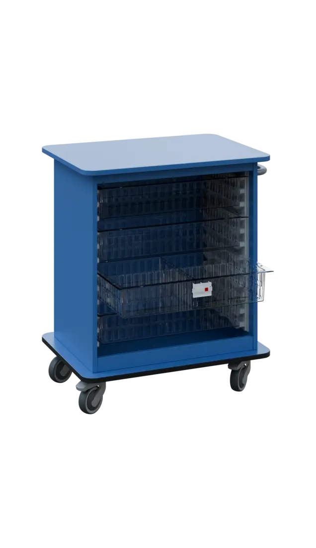 DEXTER 22 TRANSPARENT vozík boxový, otevřený, 880x750x520 mm, pastelově modrá