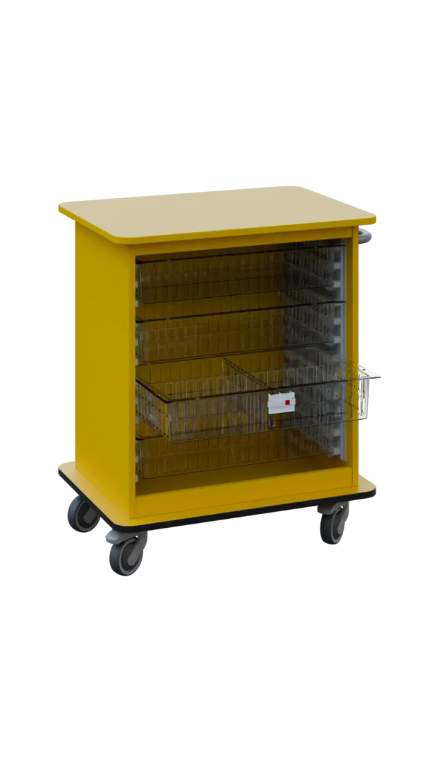 DEXTER 22 TRANSPARENT vozík boxový, otevřený, 880x750x520 mm, žlutá odio