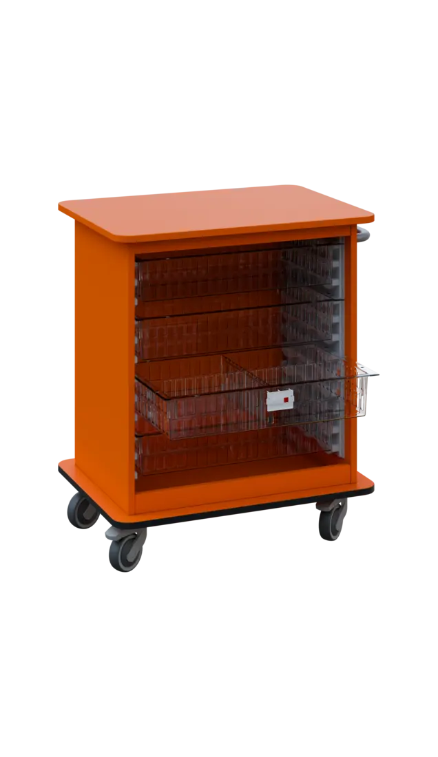 DEXTER 22 TRANSPARENT vozík boxový, otevřený, 880x750x520 mm, mandarinka