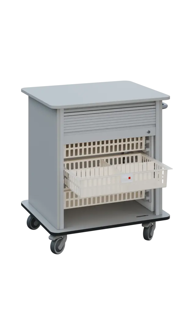 DEXTER 23 ABS vozík boxový, roletový, nízký, 880x780x620 mm, šedá