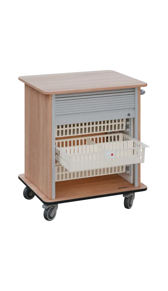 DEXTER 23 ABS vozík boxový, roletový, nízký, 880x780x620 mm, dub bardolino