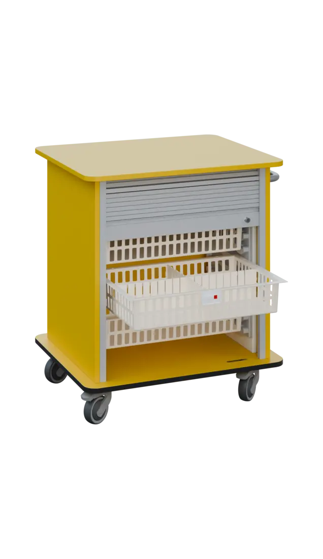 DEXTER 23 ABS vozík boxový, roletový, nízký, 880x780x620 mm, žlutá odio