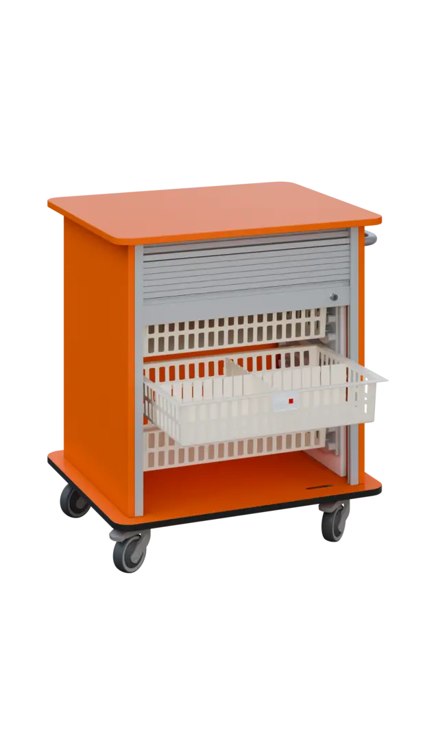 DEXTER 23 ABS vozík boxový, roletový, nízký, 880x780x620 mm, mandarinka