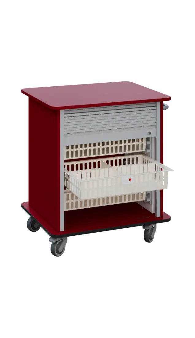 DEXTER 23 ABS vozík boxový, roletový, nízký, 880x780x620 mm, burgundská