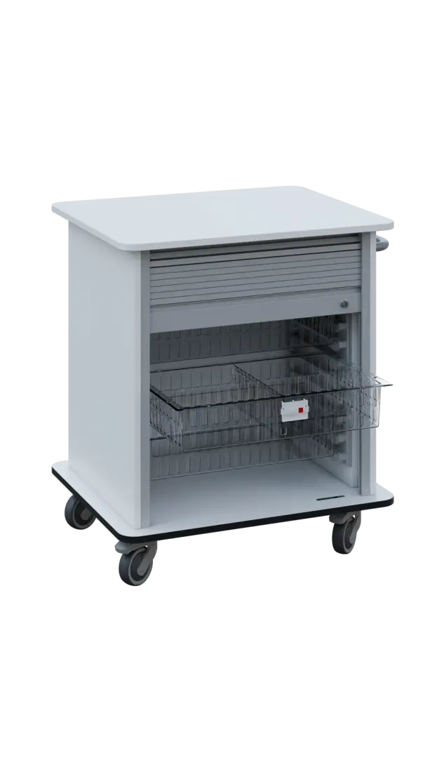DEXTER 23 TRANSPARENT vozík boxový, roletový, nízký, 880x780x620 mm, bílá